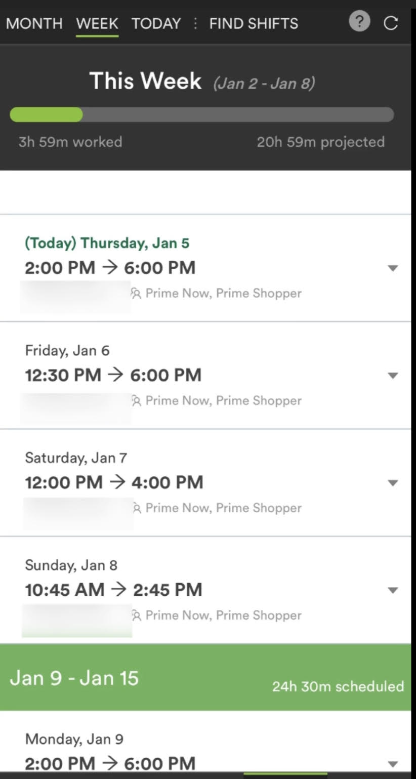 Amazon Prime Shopper Schedule Amazon Prime Shopper Schedule