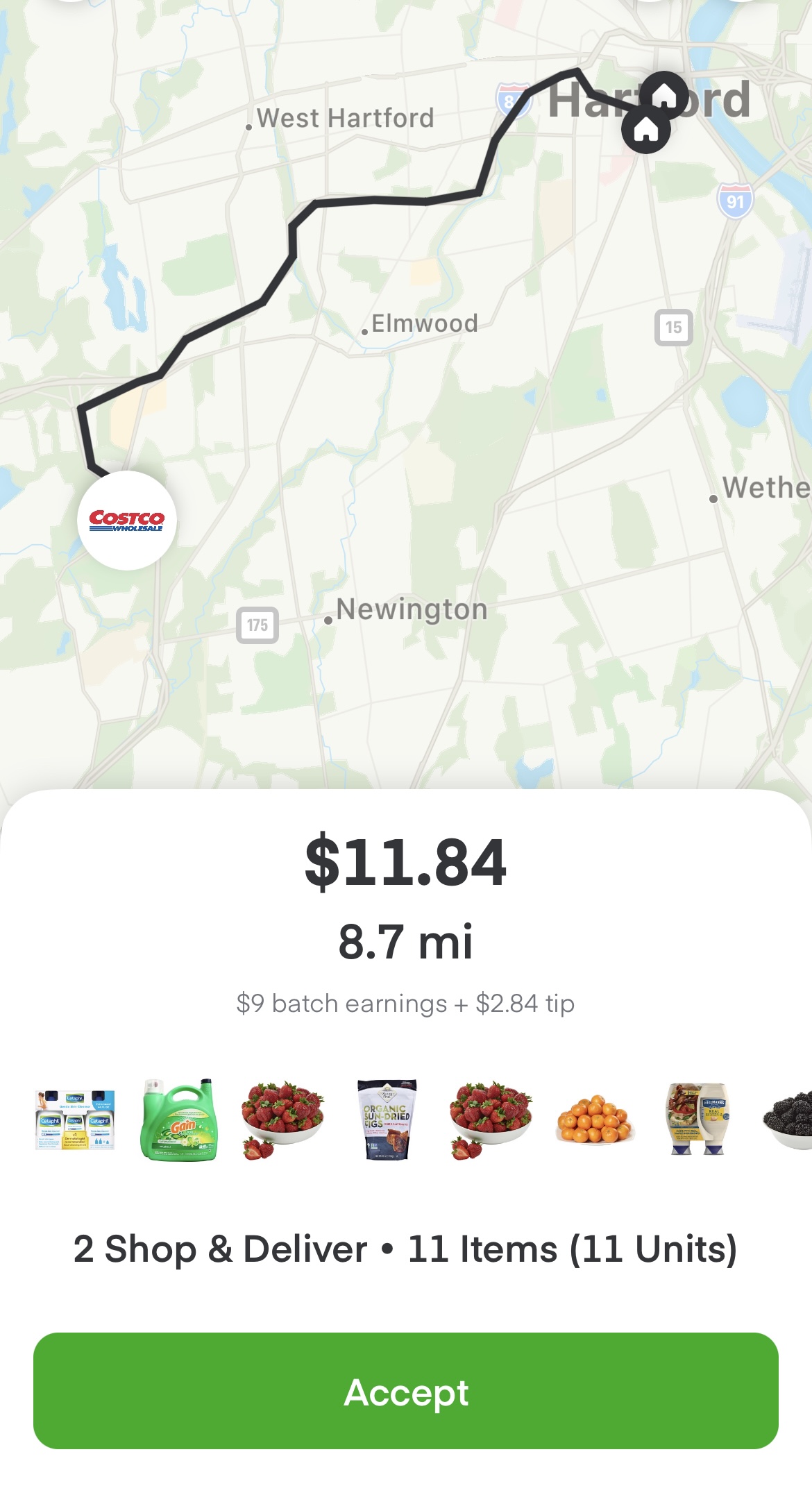 Instacart Costco order