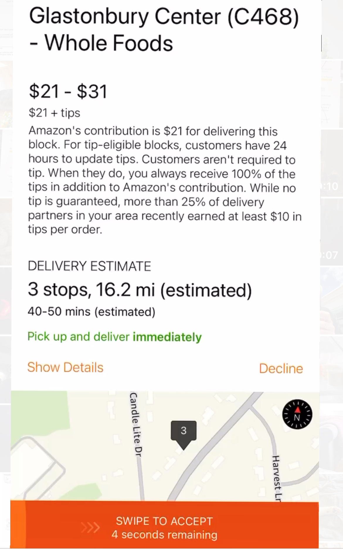 Instant Offer Amazon Flex at Whole Foods