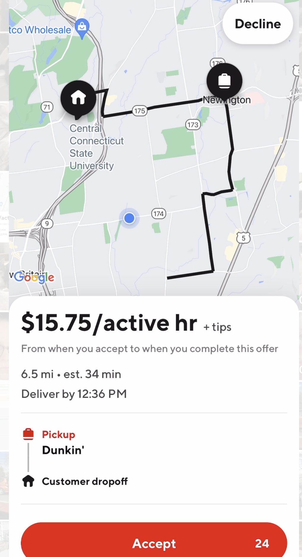DoorDash earn by time DoorDash earn by time