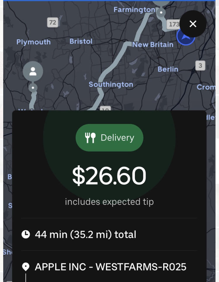 UberEats retail order screenshot
